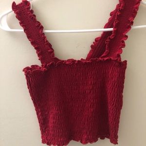 Hollister red crop top